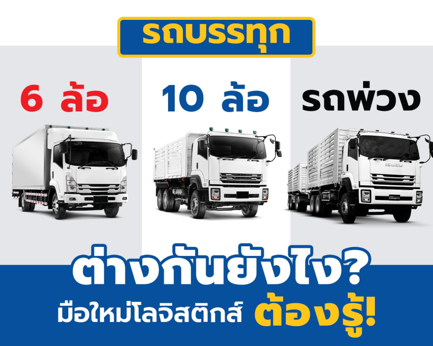 รถบรรทุก 6 ล้อ / 10 ล้อ / พ่วง /ต่างกันยังไง? มือใหม่โลจิสติกส์ต้องรู้!